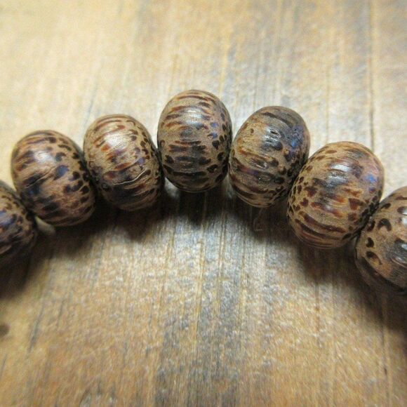 MERRISOTA JEWELRY Coconut Palm Tree Wood Stretch Bracelet Womens Size 6 3/4" NEW - Picture 5 of 6